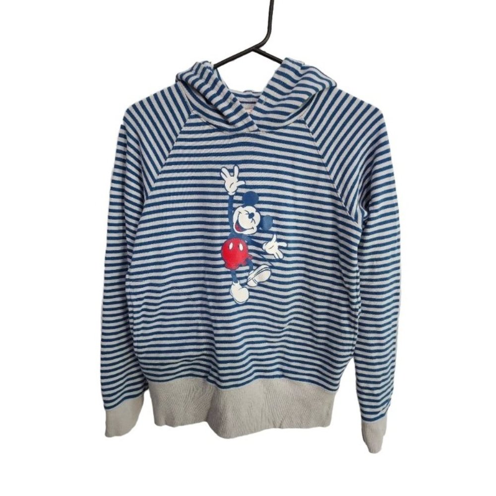 UniQlo X Disney Mickey Mouse Blue and Gray Hoodie Pullover Size XS